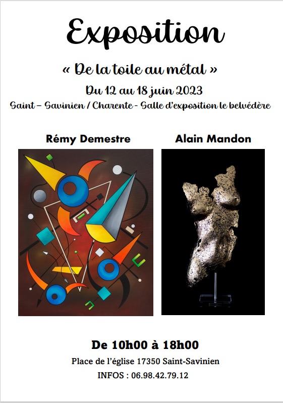 Exposition Saint- Savinien (17) DU 12 AU 18 JUIN 2023